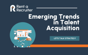 Dark image with report title in white. Emerging Trends in Talent Acquisition. Graphic image showing trends graph.