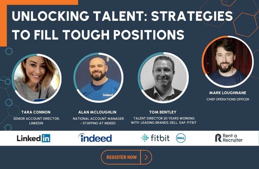 Unlocking Talent: strategies to fill tough positions. Panelist images with register now button.